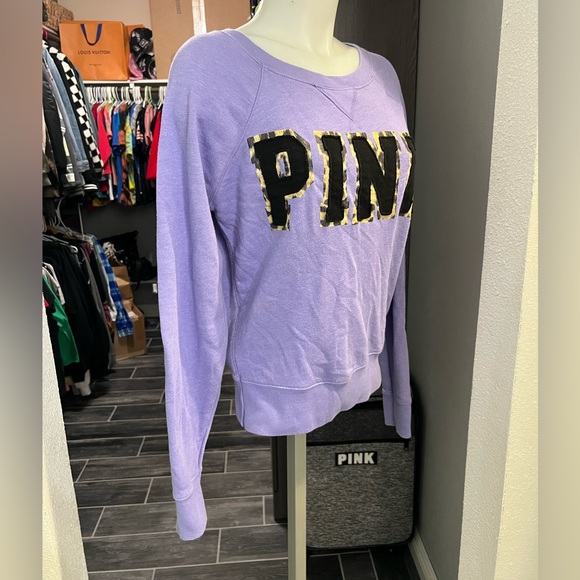 PINK Purple & Leopard Logo Long Sleeve Top - Picture 2 of 8